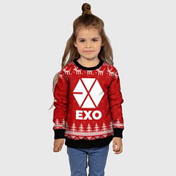 Свитшот детский Новогодний Exo с оленями, цвет: 3D-черный — фото 2