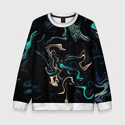 Свитшот детский Безумие волн, цвет: 3D-белый