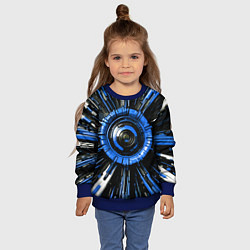 Свитшот детский Чёрно-синяя сфера киберпанк, цвет: 3D-синий — фото 2