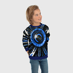 Свитшот детский Чёрно-синяя сфера киберпанк, цвет: 3D-синий — фото 2