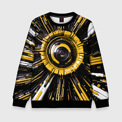 Детский свитшот Чёрно-жёлтая сфера киберпанк
