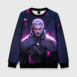 Свитшот детский Geralt - neon rain, цвет: 3D-черный