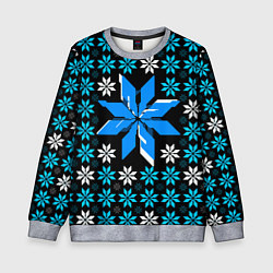 Детский свитшот Сине-белые звёзды на чёрном фоне