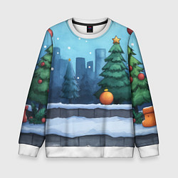 Детский свитшот Елки и елочные игрушки