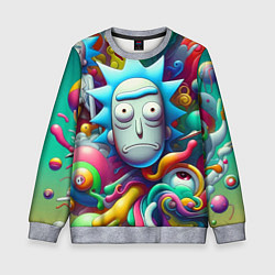 Свитшот детский Рик Санчес - граффити, цвет: 3D-меланж