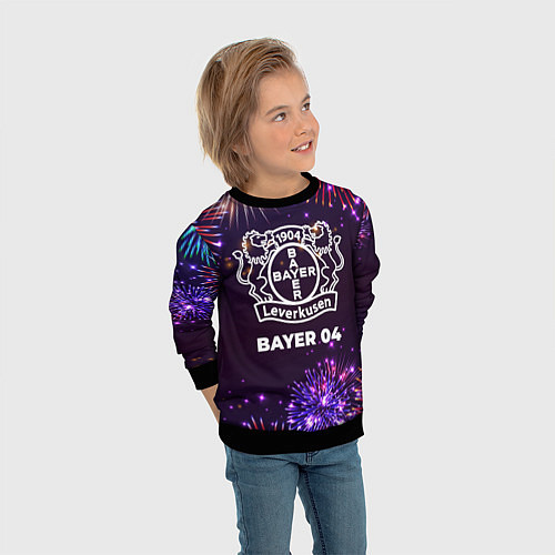 Детский свитшот Праздничный Bayer 04 / 3D-Черный – фото 3