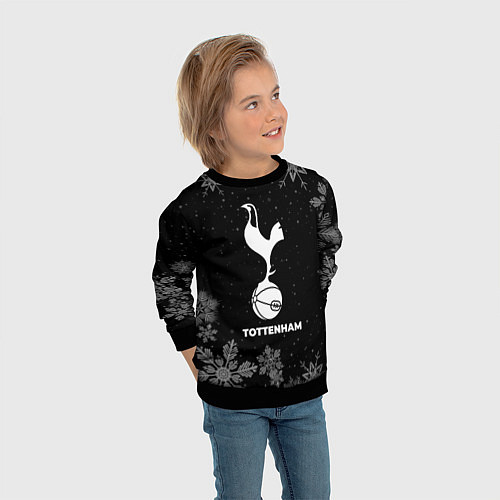 Детский свитшот Снежный Tottenham / 3D-Черный – фото 3