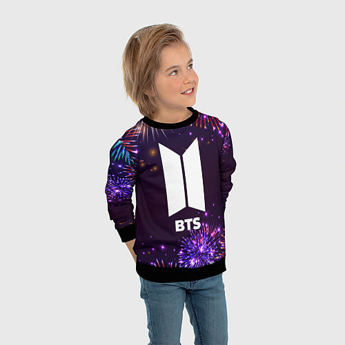 Детский свитшот Праздничный BTS / 3D-Черный – фото 3