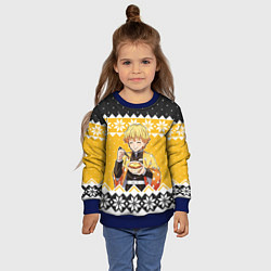 Свитшот детский Зеницу новогодний свитер из Demon slayer, цвет: 3D-синий — фото 2