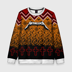 Свитшот детский Metallica christmas ugly sweater, цвет: 3D-белый