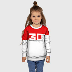 Свитшот детский 30 Seconds to Mars - red and white, цвет: 3D-белый — фото 2
