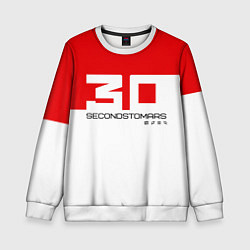 Свитшот детский 30 Seconds to Mars - red and white, цвет: 3D-белый