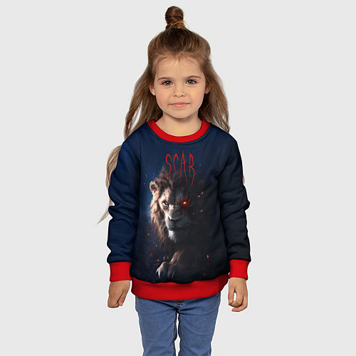 Детский свитшот The Lion King - Scar / 3D-Красный – фото 4