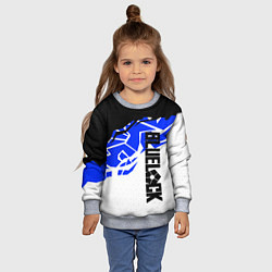 Свитшот детский Блюлок - абстракция синяя, цвет: 3D-меланж — фото 2