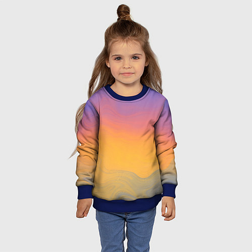 Детский свитшот Яркий градиент / 3D-Синий – фото 4