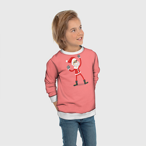 Детский свитшот Крутой Санта / 3D-Белый – фото 3