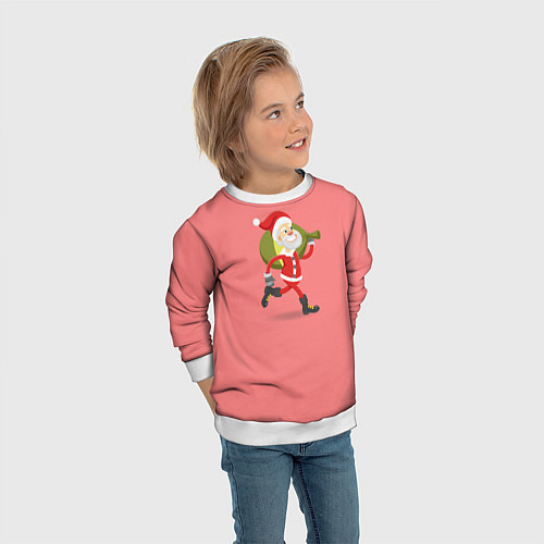Детский свитшот Санта украл подарки / 3D-Белый – фото 3