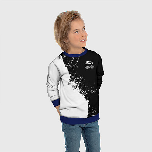 Детский свитшот Arctic Monkeys - лого / 3D-Синий – фото 3