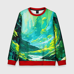 Детский свитшот Зелёная кислотная абстракция