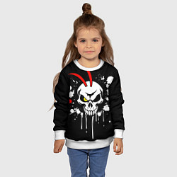 Свитшот детский Арт череп самурая, цвет: 3D-белый — фото 2