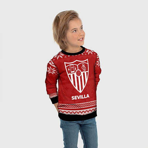 Детский свитшот Новогодний Sevilla / 3D-Черный – фото 3