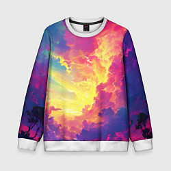 Детский свитшот Розовые облака на синем небе