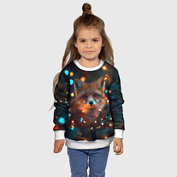 Свитшот детский Новогодняя рыжая лисица, цвет: 3D-белый — фото 2