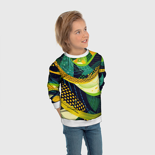 Детский свитшот Змеиный паттерн / 3D-Белый – фото 3
