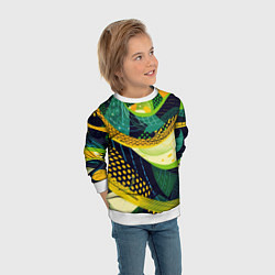 Свитшот детский Змеиный паттерн, цвет: 3D-белый — фото 2