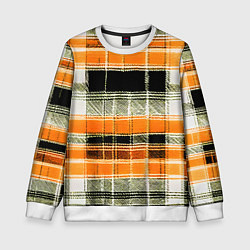 Детский свитшот Белые полосы на чёрно-жёлтом фоне