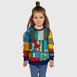 Свитшот детский Пэчворк с драконом, цвет: 3D-синий — фото 2