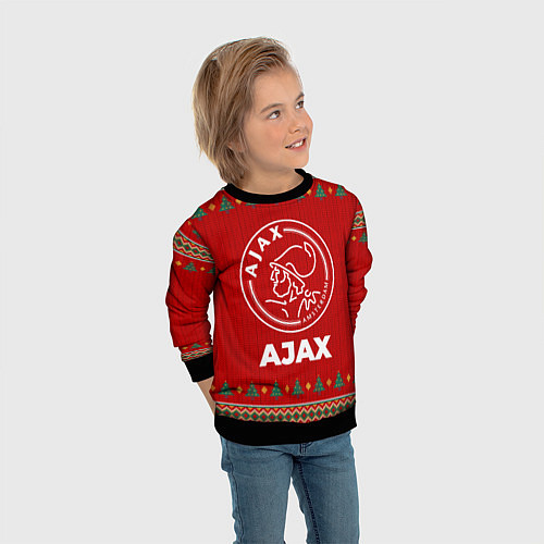 Детский свитшот Ajax new year / 3D-Черный – фото 3