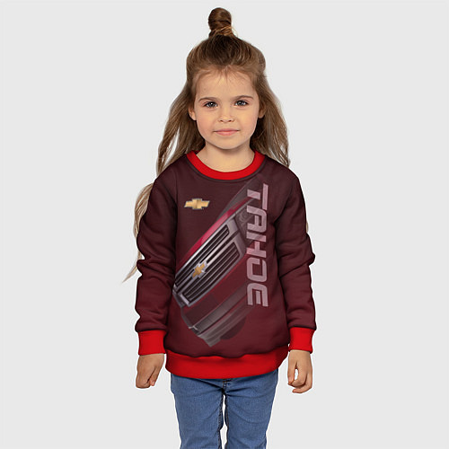 Детский свитшот Chevrolet Tahoe / 3D-Красный – фото 4