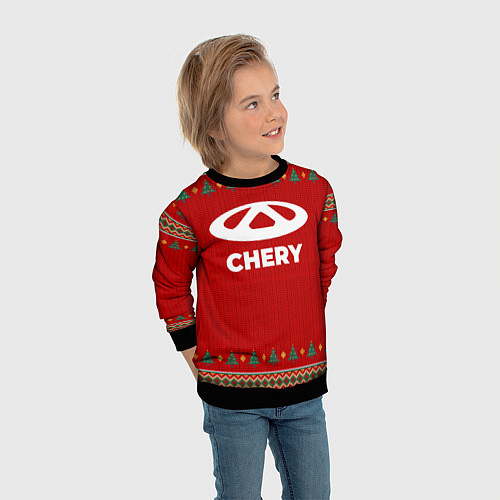 Детский свитшот Chery new year / 3D-Черный – фото 3