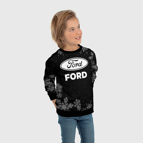 Детский свитшот Снежный Ford / 3D-Черный – фото 3