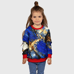 Свитшот детский Золотой минерал в синем камне, цвет: 3D-красный — фото 2