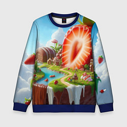 Детский свитшот Клубничная планета - нейроарт фантазия