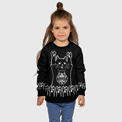 Свитшот детский Disturbed: cat rock, цвет: 3D-черный — фото 2