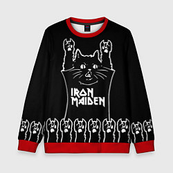 Свитшот детский Iron Maiden: cat rock, цвет: 3D-красный