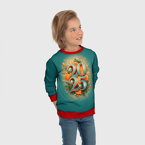 Детский свитшот Мандариновый 2025 / 3D-Красный – фото 3
