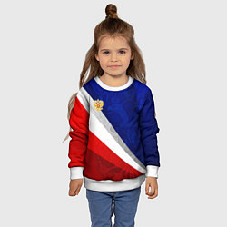 Свитшот детский Герб России - триколор, цвет: 3D-белый — фото 2