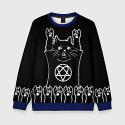 Свитшот детский HIM: cat rock, цвет: 3D-синий