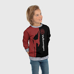 Свитшот детский Volkswagen и череп, цвет: 3D-меланж — фото 2