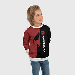 Свитшот детский Вольво и череп, цвет: 3D-белый — фото 2