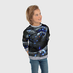 Свитшот детский Металлическая змея киберпанк, цвет: 3D-меланж — фото 2