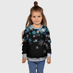 Свитшот детский Снежинки объемные, цвет: 3D-меланж — фото 2