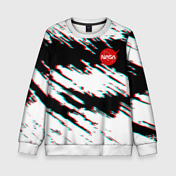Детский свитшот Nasa glitch color