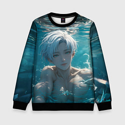 Свитшот детский Парень в бассеине, цвет: 3D-черный