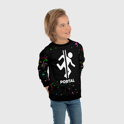 Детский свитшот Portal конфети / 3D-Черный – фото 3