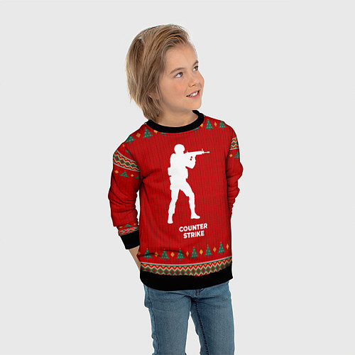 Детский свитшот Counter Strike new year / 3D-Черный – фото 3
